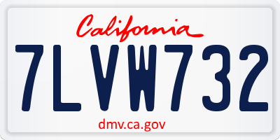 CA license plate 7LVW732