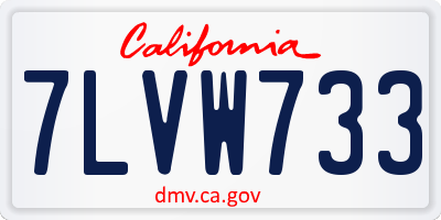 CA license plate 7LVW733