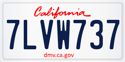 CA license plate 7LVW737