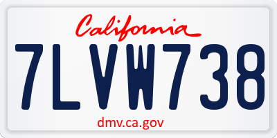 CA license plate 7LVW738