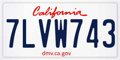 CA license plate 7LVW743