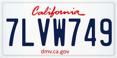 CA license plate 7LVW749
