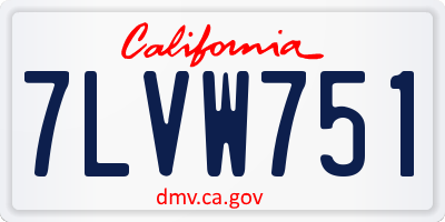 CA license plate 7LVW751