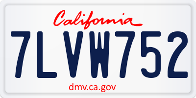 CA license plate 7LVW752
