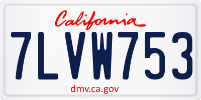 CA license plate 7LVW753