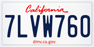 CA license plate 7LVW760