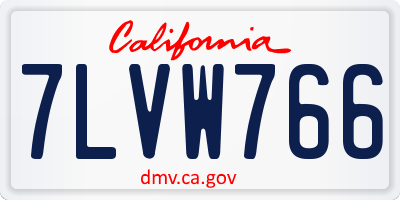 CA license plate 7LVW766