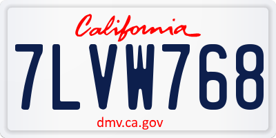 CA license plate 7LVW768