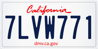 CA license plate 7LVW771