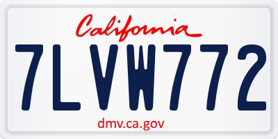 CA license plate 7LVW772