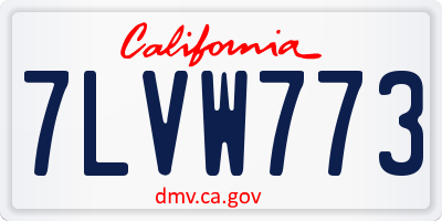 CA license plate 7LVW773