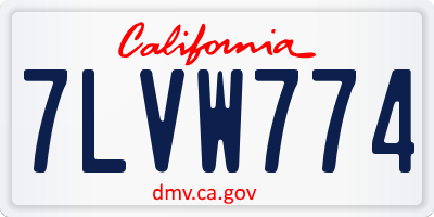 CA license plate 7LVW774