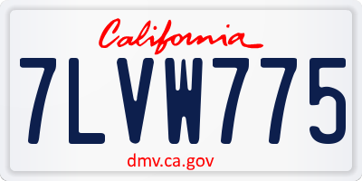 CA license plate 7LVW775