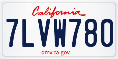 CA license plate 7LVW780