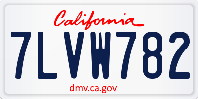 CA license plate 7LVW782