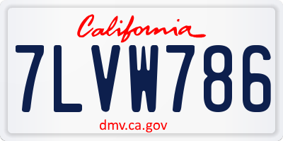 CA license plate 7LVW786