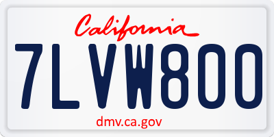 CA license plate 7LVW800