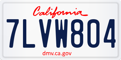 CA license plate 7LVW804
