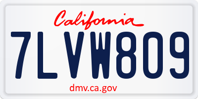 CA license plate 7LVW809