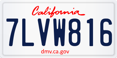 CA license plate 7LVW816