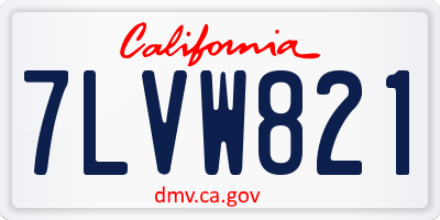CA license plate 7LVW821