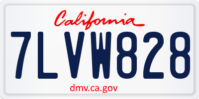 CA license plate 7LVW828