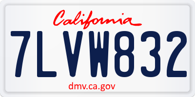 CA license plate 7LVW832