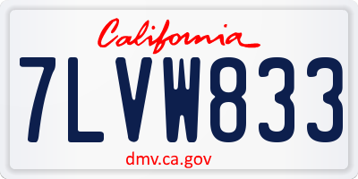 CA license plate 7LVW833