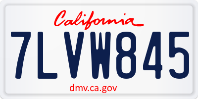 CA license plate 7LVW845