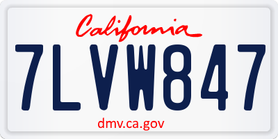 CA license plate 7LVW847