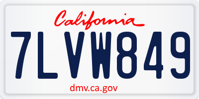 CA license plate 7LVW849