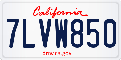 CA license plate 7LVW850