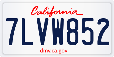 CA license plate 7LVW852