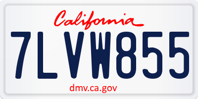 CA license plate 7LVW855