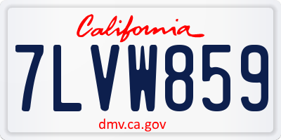 CA license plate 7LVW859