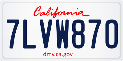 CA license plate 7LVW870