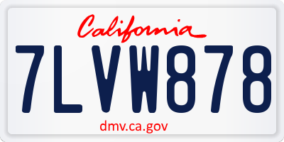 CA license plate 7LVW878