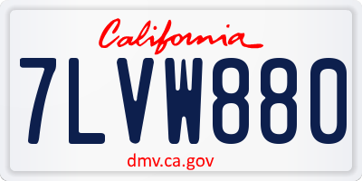 CA license plate 7LVW880