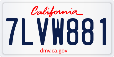 CA license plate 7LVW881