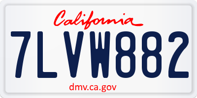 CA license plate 7LVW882