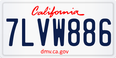 CA license plate 7LVW886