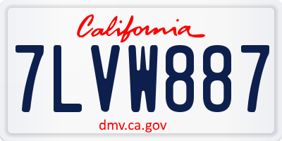CA license plate 7LVW887