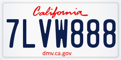 CA license plate 7LVW888