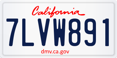 CA license plate 7LVW891