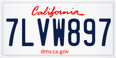 CA license plate 7LVW897