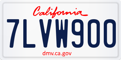 CA license plate 7LVW900