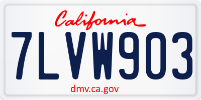 CA license plate 7LVW903