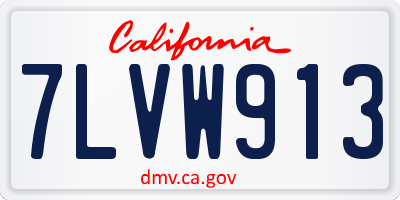 CA license plate 7LVW913