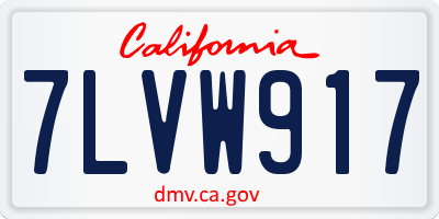 CA license plate 7LVW917