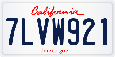 CA license plate 7LVW921